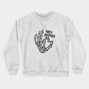 Happy Halloween skeleton hand Crewneck Sweatshirt